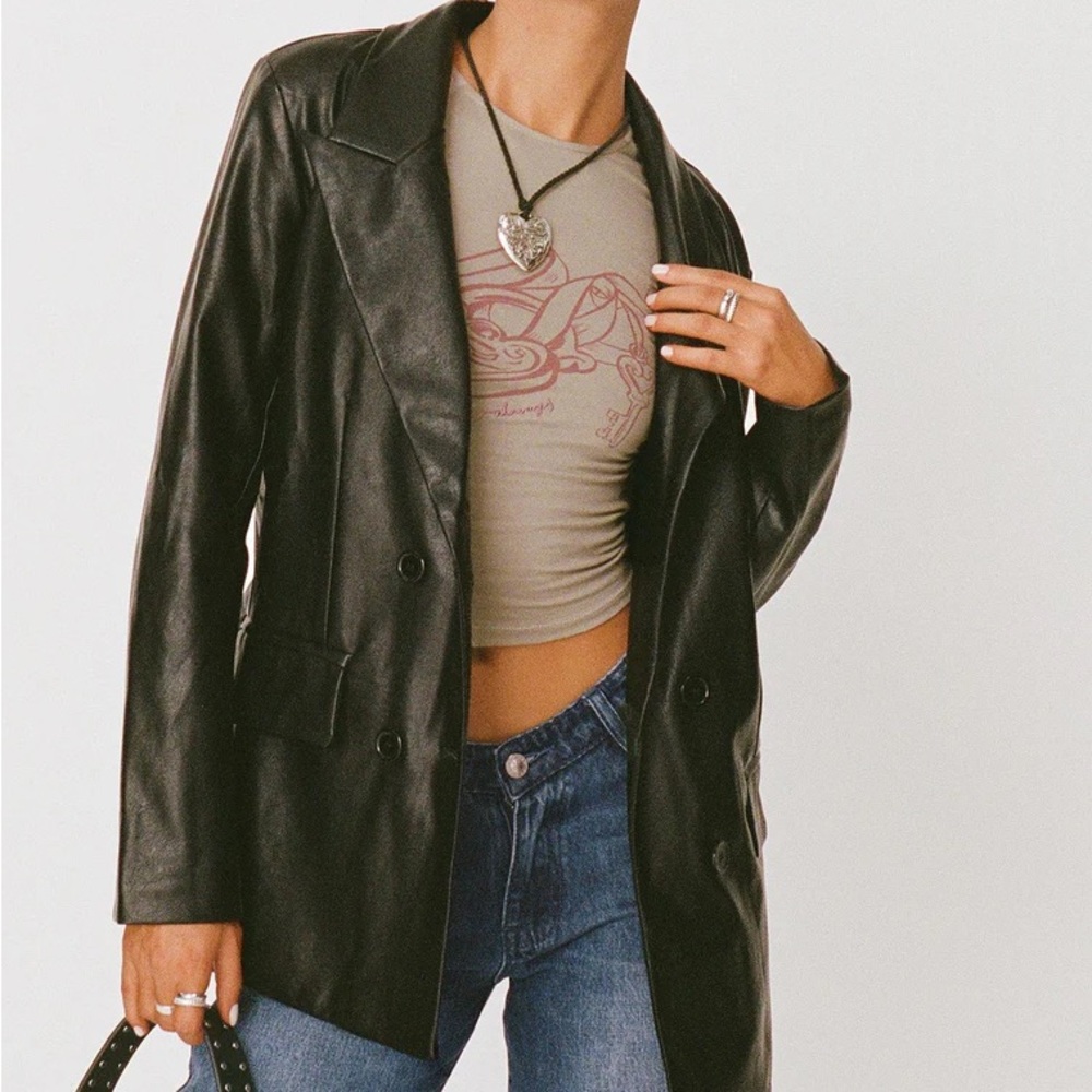Princess Polly Ellen Faux Leather Blazer